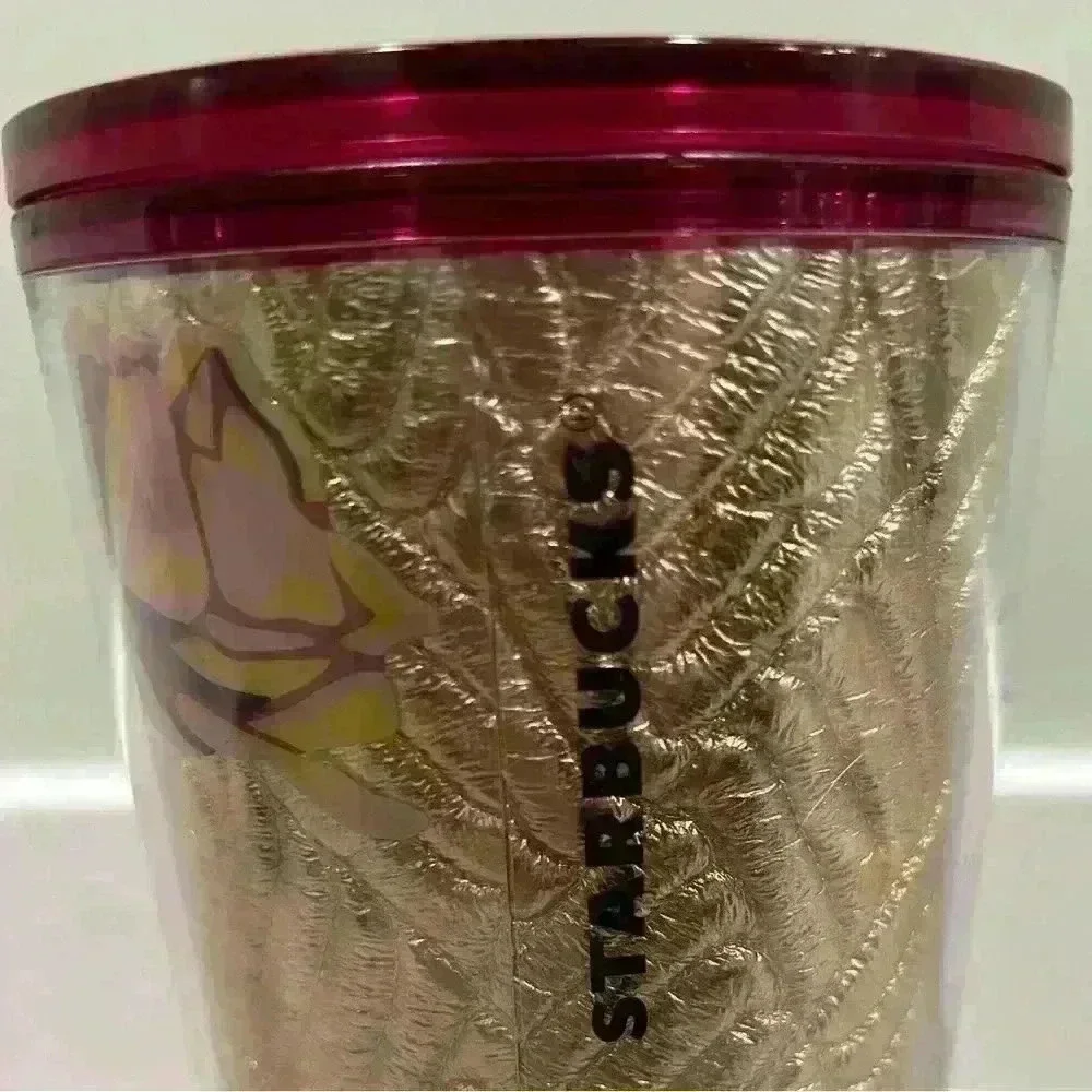 Starbucks Fall 2020 Rose Gold Quilted 24oz Venti Tumbler Cup With Lid